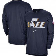 Футболка с длинным рукавом Utah Jazz Nike 75th Anniversary Pregame Shooting Performance - Navy