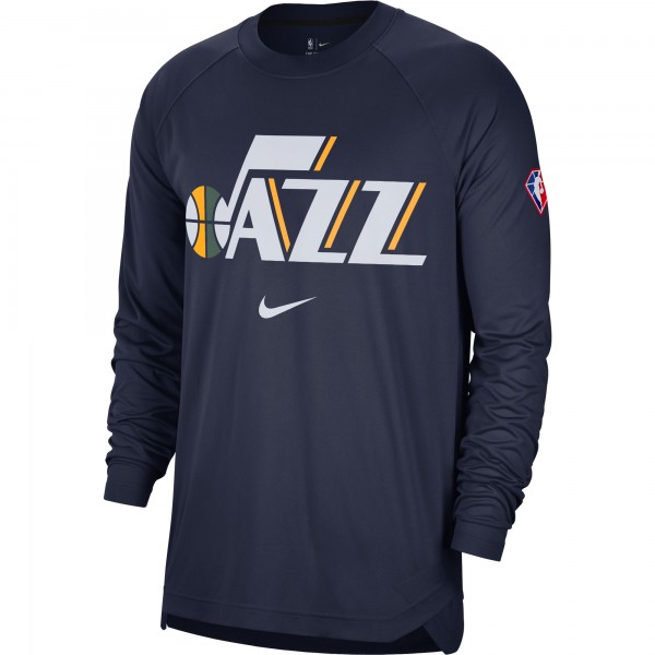 Футболка с длинным рукавом Utah Jazz Nike 75th Anniversary Pregame Shooting Performance - Navy