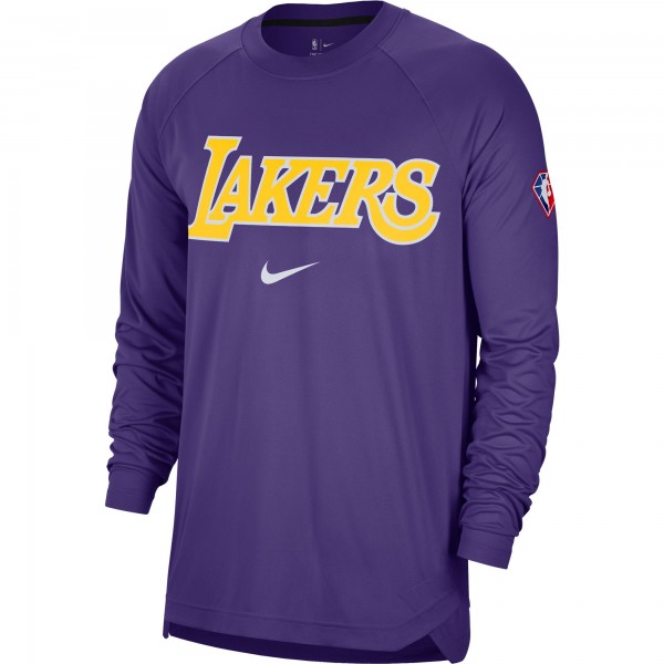 Футболка с длинным рукавом Los Angeles Lakers Nike 75th Anniversary Pregame Shooting Performance Raglan - Purple