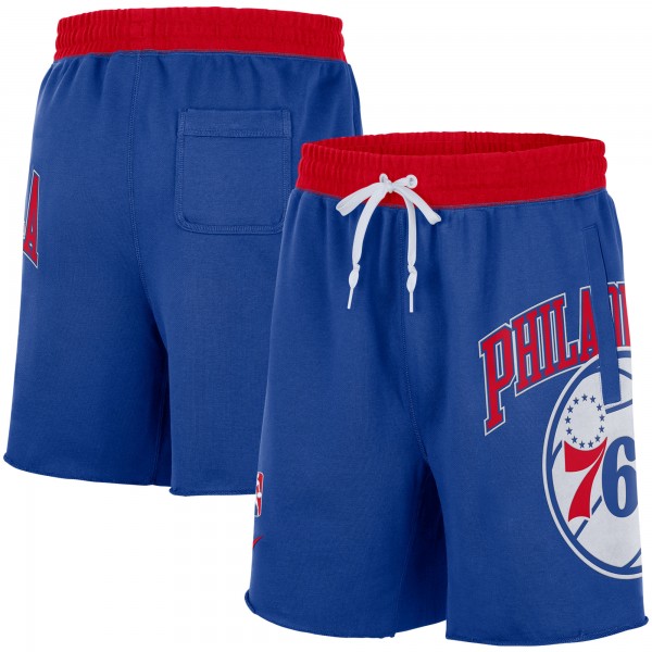 Шорты флисовые Philadelphia 76ers Nike 75th Anniversary Courtside - Royal - спортивная одежда НБА