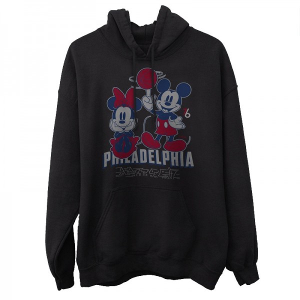 Толстовка с капюшоном Philadelphia 76ers Junk Food Disney Mickey & Minnie 2020/21 City Edition - Black - фирменная одежда NBA