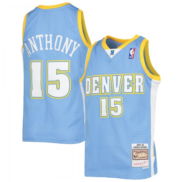 Игровая форма  Carmelo Anthony Denver Nuggets Mitchell & Ness Youth 2003-04 Hardwood Classics Swingman - Powder Blue