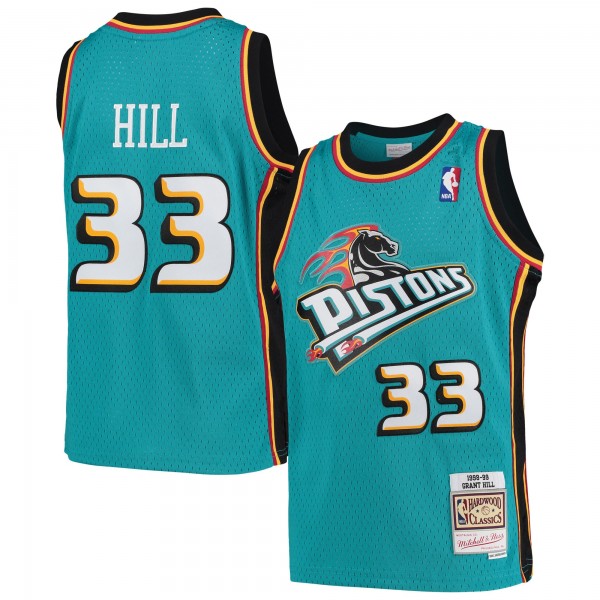 Игровая форма  Grant Hill Detroit Pistons Mitchell & Ness Youth 1998-99 Hardwood Classics Swingman - Teal