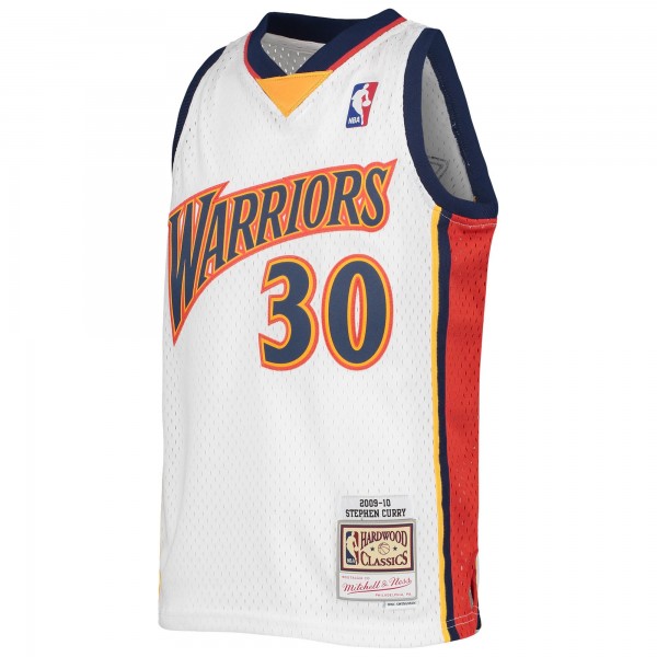 Игровая джерси Подростковая Golden State Warriors Stephen Curry Mitchell & Ness White 2009-10 Hardwood Classics Swingman