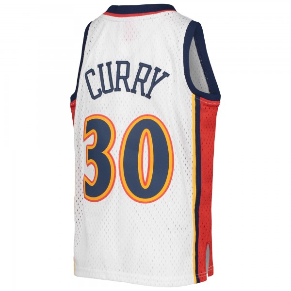 Игровая джерси Подростковая Golden State Warriors Stephen Curry Mitchell & Ness White 2009-10 Hardwood Classics Swingman