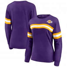 Футболка с длинным рукавом Los Angeles Lakers Women's Block Party Chest Logo Striped - Purple