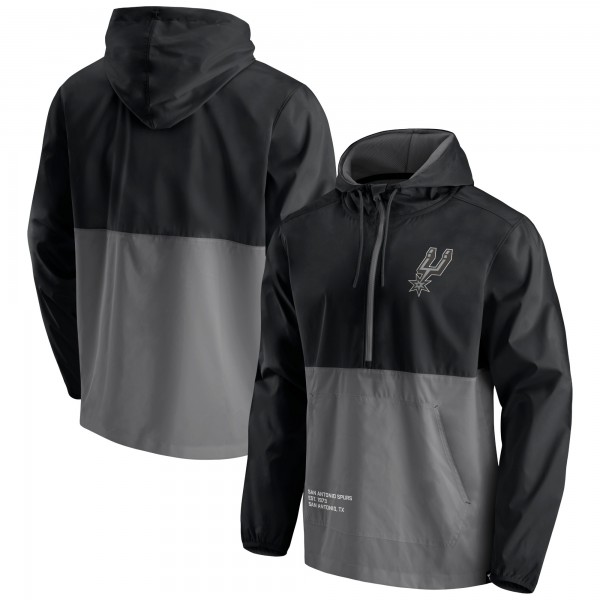 Куртка с капюшоном San Antonio Spurs Anorak Block Party Windbreaker - Black/Gray