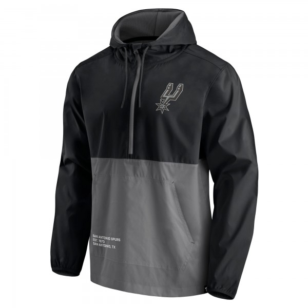 Куртка с капюшоном San Antonio Spurs Anorak Block Party Windbreaker - Black/Gray