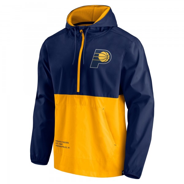 Куртка с капюшоном Indiana Pacers Anorak Block Party Windbreaker - Navy/Gold