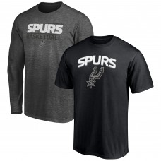 Набор футболок San Antonio Spurs - Black/Heathered Charcoal