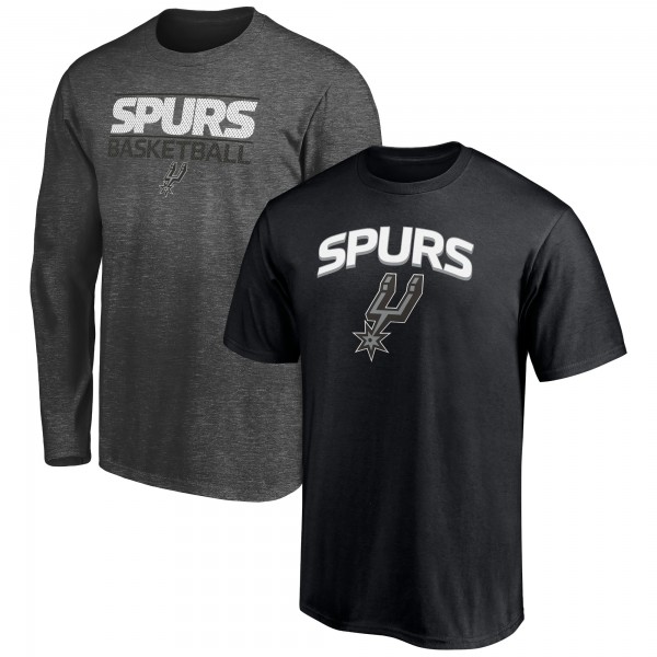 Набор футболок San Antonio Spurs - Black/Heathered Charcoal