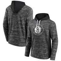 Толстовка Brooklyn Nets Heathered Charcoal/Black Instant Replay Colorblocked