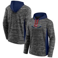 Толстовка с капюшоном New Orleans Pelicans Instant Replay Colorblocked - Heathered Charcoal/Navy