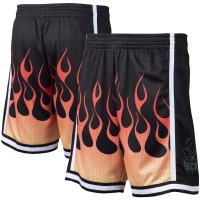 Шорты Milwaukee Bucks Mitchell & Ness 2000/01 Flames Swingman - Black