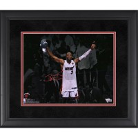 Autographed Miami Heat Dwyane Wade Fanatics Authentic Deluxe Framed 11 x 14 Spotlight 2013 NBA Finals Championship Photograph