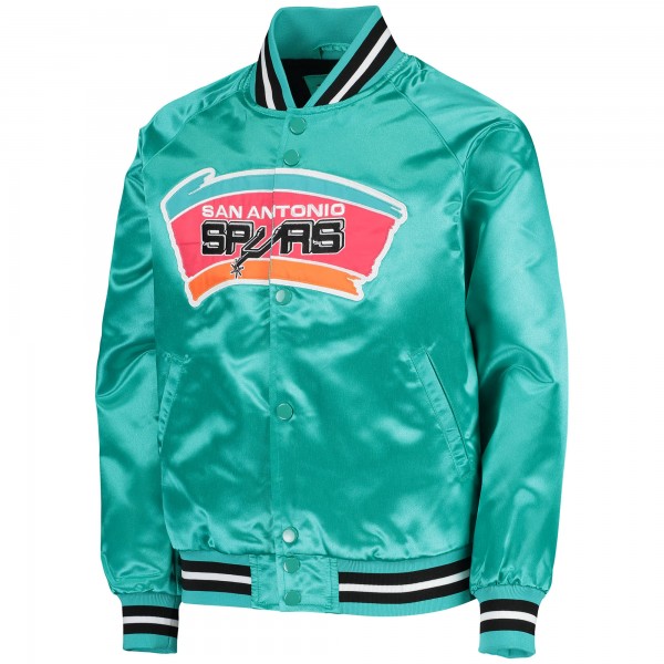 Куртка на кнопках San Antonio Spurs Mitchell & Ness Youth Hardwood Classics Satin Raglan - Teal