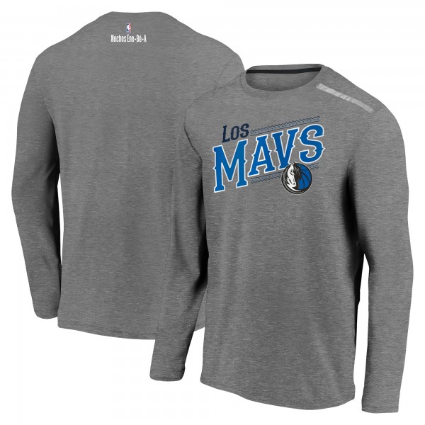 Футболка с длинным рукавом Dallas Mavericks 2021 Noches Éne-Bé-A Authentic Shooting - Heather Charcoal