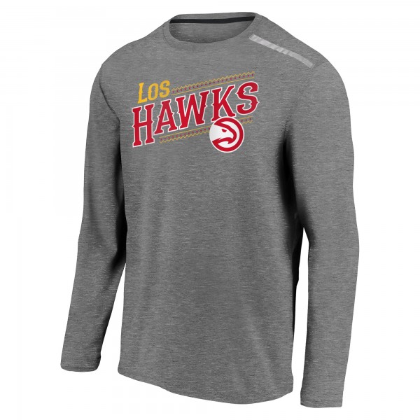 Футболка с длинным рукавом Atlanta Hawks 2021 Noches Éne-Bé-A Authentic Shooting - Heather Charcoal