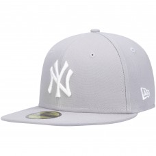 Бейсболка New York Yankees New Era White Logo 59FIFTY - Gray