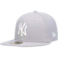Бейсболка New York Yankees New Era Gray White Logo 59FIFTY