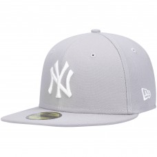Бейсболка New York Yankees New Era Gray White Logo 59FIFTY