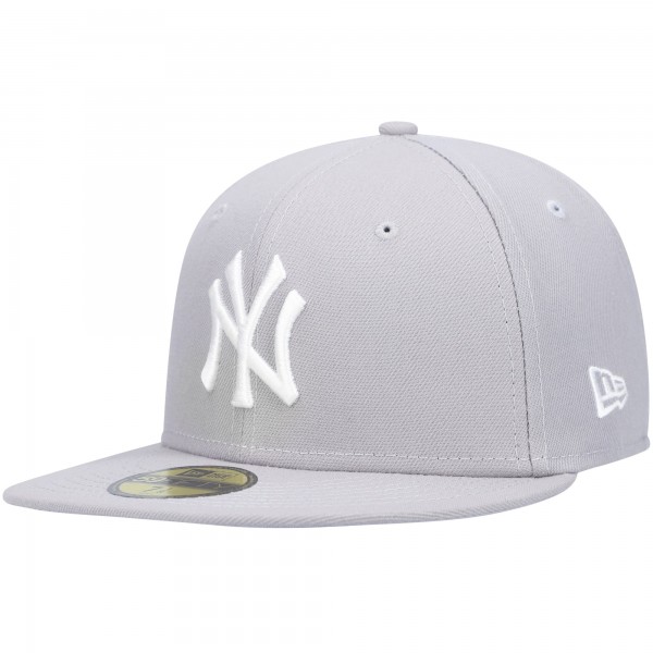 Бейсболка New York Yankees New Era Gray White Logo 59FIFTY