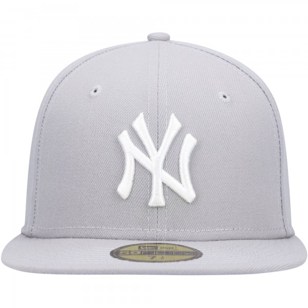 Бейсболка New York Yankees New Era Gray White Logo 59FIFTY