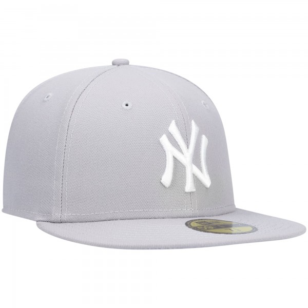 Бейсболка New York Yankees New Era Gray White Logo 59FIFTY