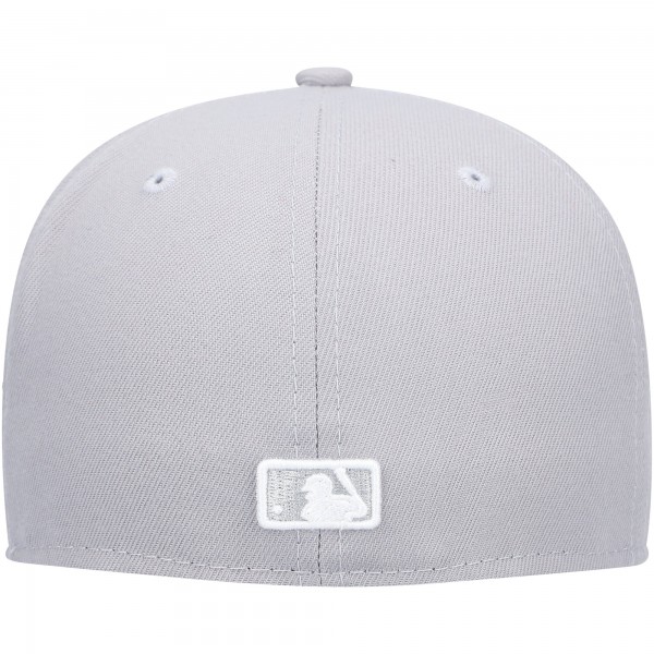 Бейсболка New York Yankees New Era Gray White Logo 59FIFTY