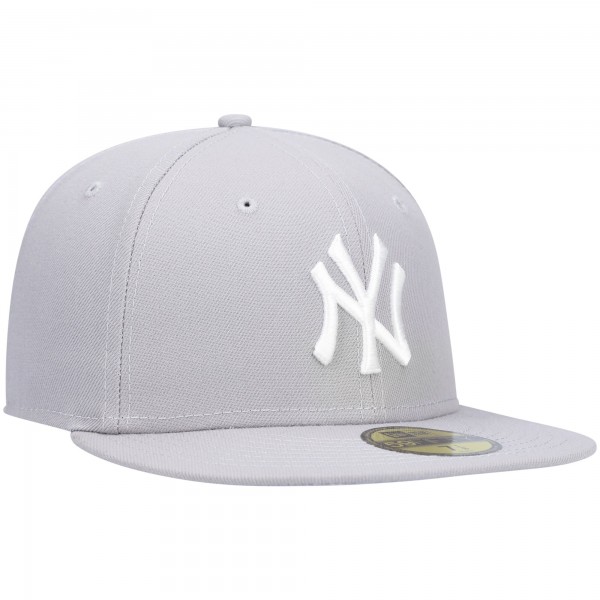 Бейсболка New York Yankees New Era White Logo 59FIFTY - Gray