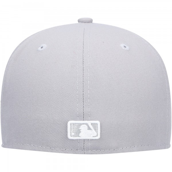 Бейсболка New York Yankees New Era White Logo 59FIFTY - Gray