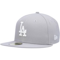 Бейсболка Los Angeles Dodgers New Era Gray White Logo 59FIFTY