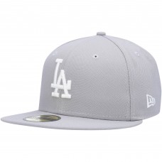 Бейсболка Los Angeles Dodgers New Era Gray White Logo 59FIFTY