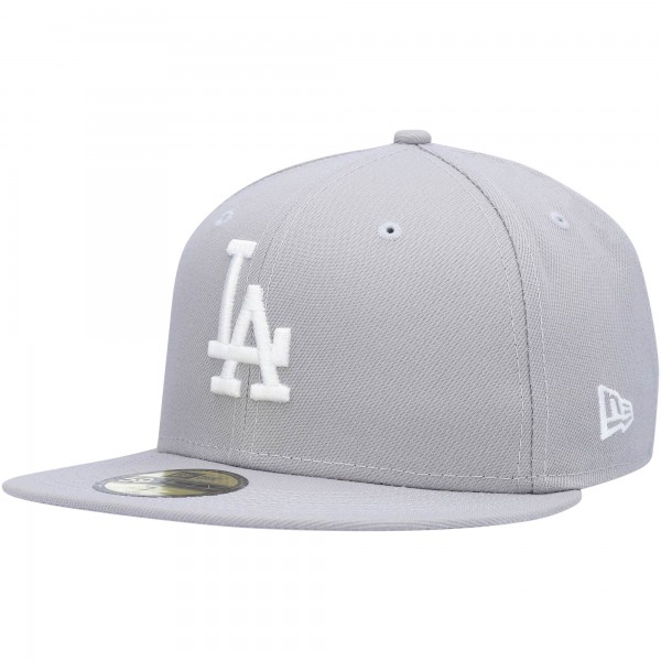 Бейсболка Los Angeles Dodgers New Era Gray White Logo 59FIFTY