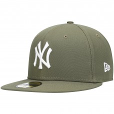 Бейсболка New York Yankees New Era White Logo 59FIFTY - Olive