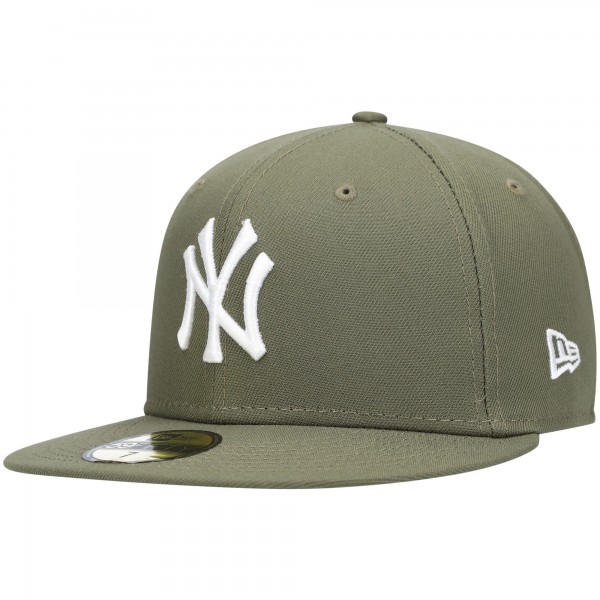 Бейсболка New York Yankees New Era Olive White Logo 59FIFTY