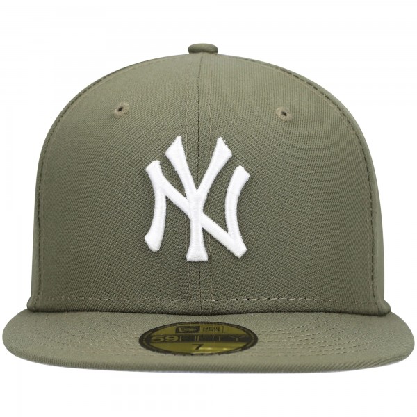 Бейсболка New York Yankees New Era Olive White Logo 59FIFTY