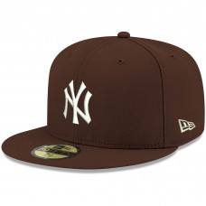 Бейсболка New York Yankees New Era White Logo 59FIFTY - Brown