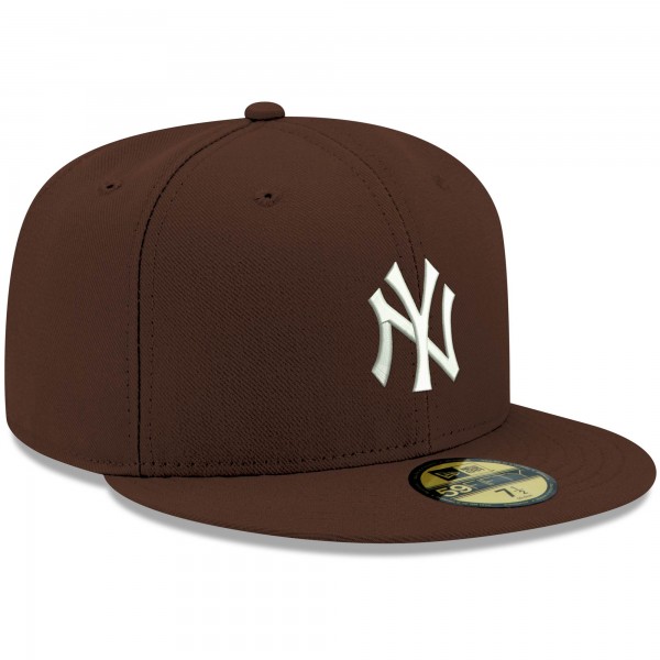 Бейсболка New York Yankees New Era White Logo 59FIFTY - Brown