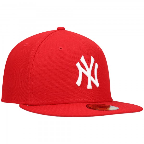Бейсболка New York Yankees New Era White Logo 59FIFTY - Red