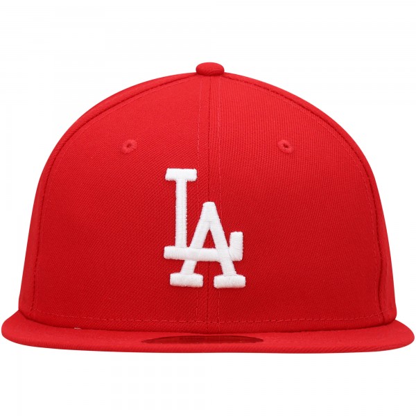 Бейсболка Los Angeles Dodgers New Era White Logo 59FIFTY - Red