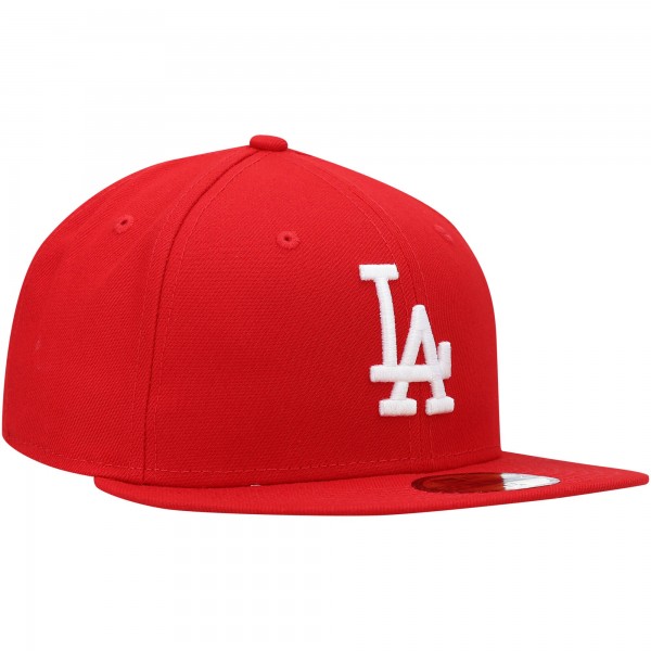 Бейсболка Los Angeles Dodgers New Era White Logo 59FIFTY - Red