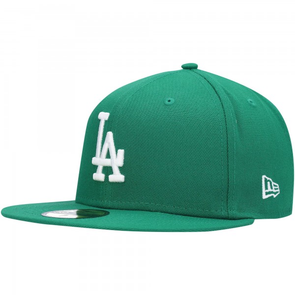 Бейсболка Los Angeles Dodgers New Era White Logo 59FIFTY - Kelly Green