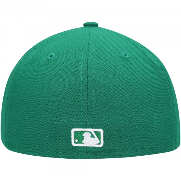 Бейсболка Los Angeles Dodgers New Era White Logo 59FIFTY - Kelly Green