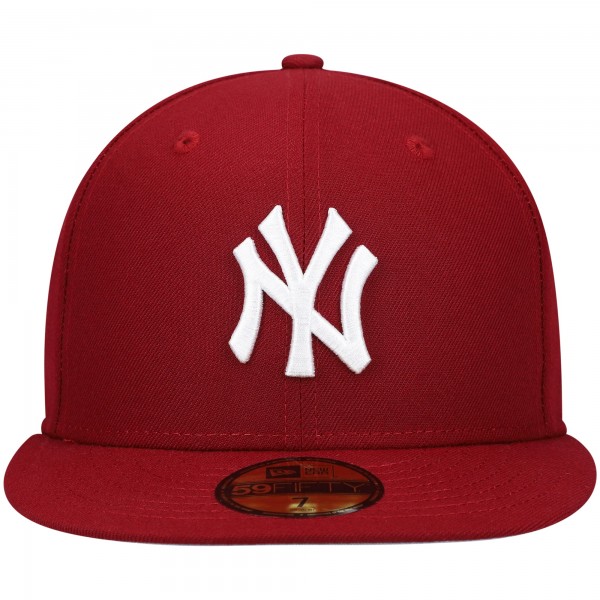 Бейсболка New York Yankees New Era Maroon White Logo 59FIFTY