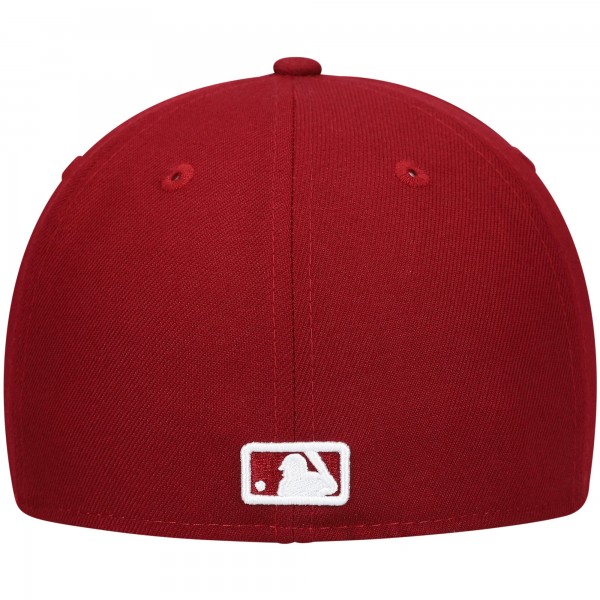 Бейсболка New York Yankees New Era Maroon White Logo 59FIFTY