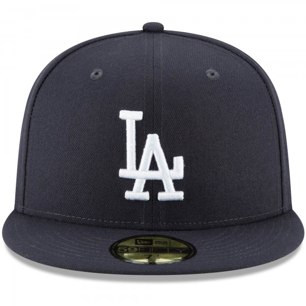 Бейсболка Los Angeles Dodgers New Era White Logo 59FIFTY - Navy