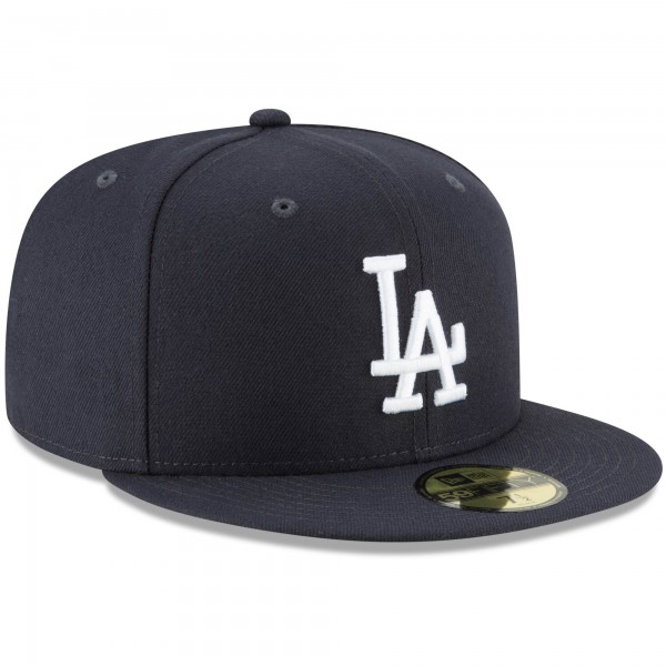 Бейсболка Los Angeles Dodgers New Era White Logo 59FIFTY - Navy