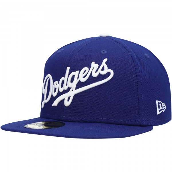 Бейсболка Los Angeles Dodgers New Era White Logo 59FIFTY - Royal