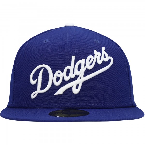 Бейсболка Los Angeles Dodgers New Era White Logo 59FIFTY - Royal